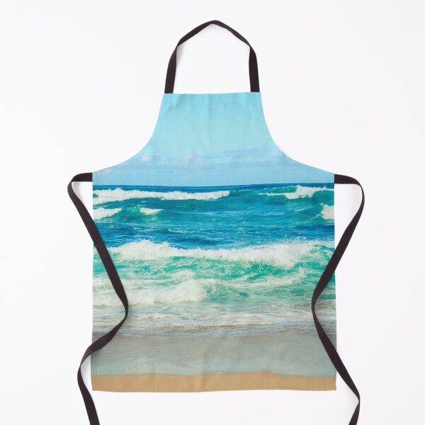 Aperçu de l'œuvre Plage d'été avec océan bleu turquoise, vagues mousseuses et sable beige créée et vendue par MyArt23.