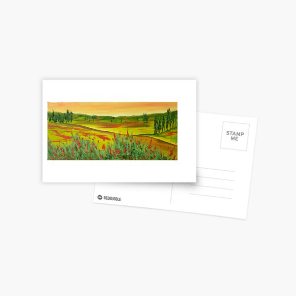 Tuscan Poppy Colours 20x 9 inches Postcard