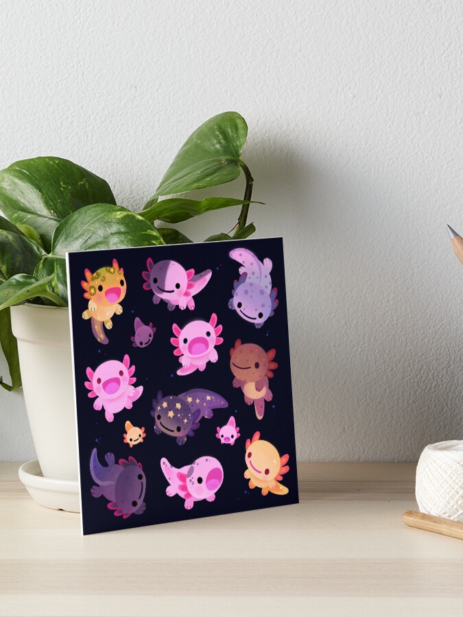 Imagen 1 de 2, Lámina rígida con la obra Ajolote feliz, diseñada y vendida por pikaole.
