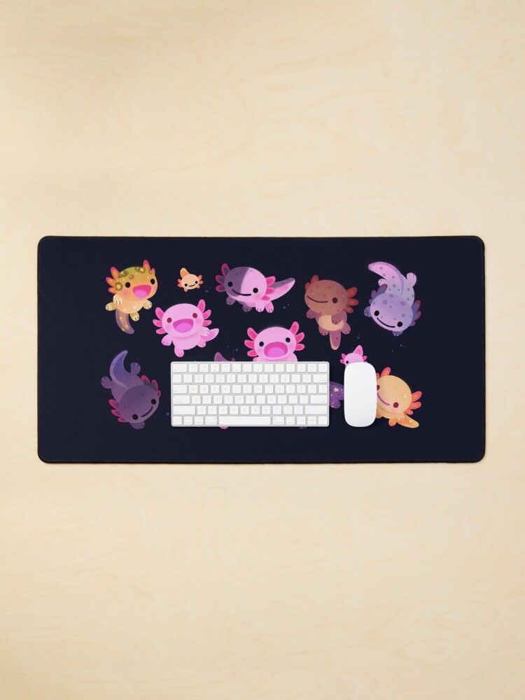 Thumbnail 1 of 5, Mouse Pad, Happy axolotl designed and sold by pikaole.