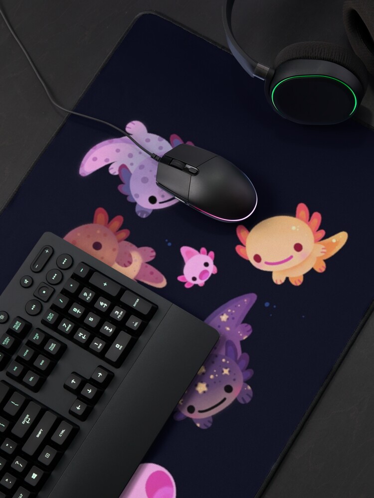 Thumbnail 4 of 5, Mouse Pad, Happy axolotl designed and sold by pikaole.