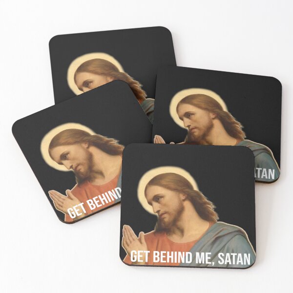 Item preview, Get behind me, Satan! Jesus Meme designed and sold by FoundedInJesus.