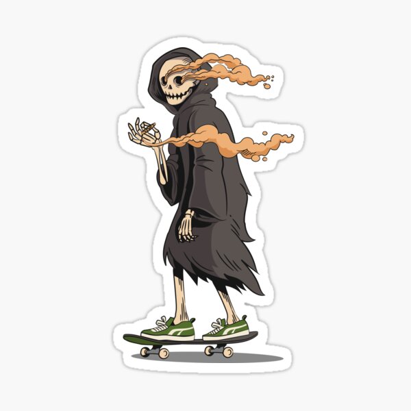 Grim Reaper Skateboarder Regalos Calcomanía de pared Skate Art