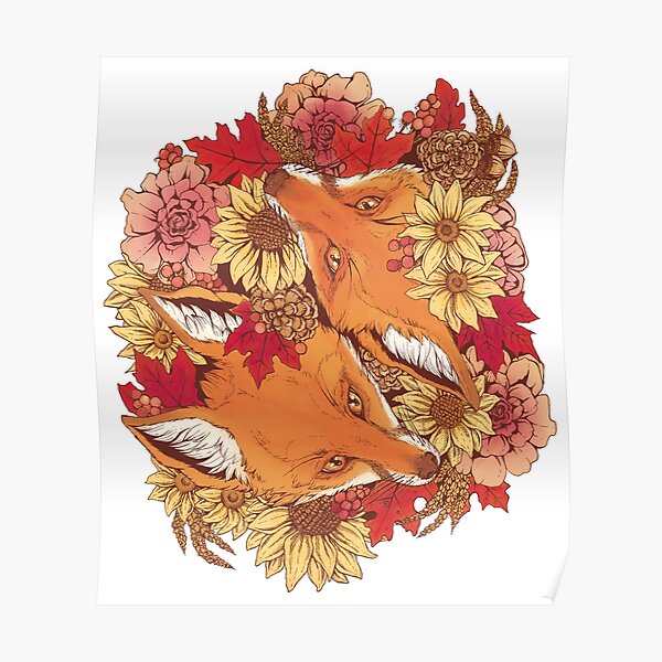 Autumn Fox Bloom Poster