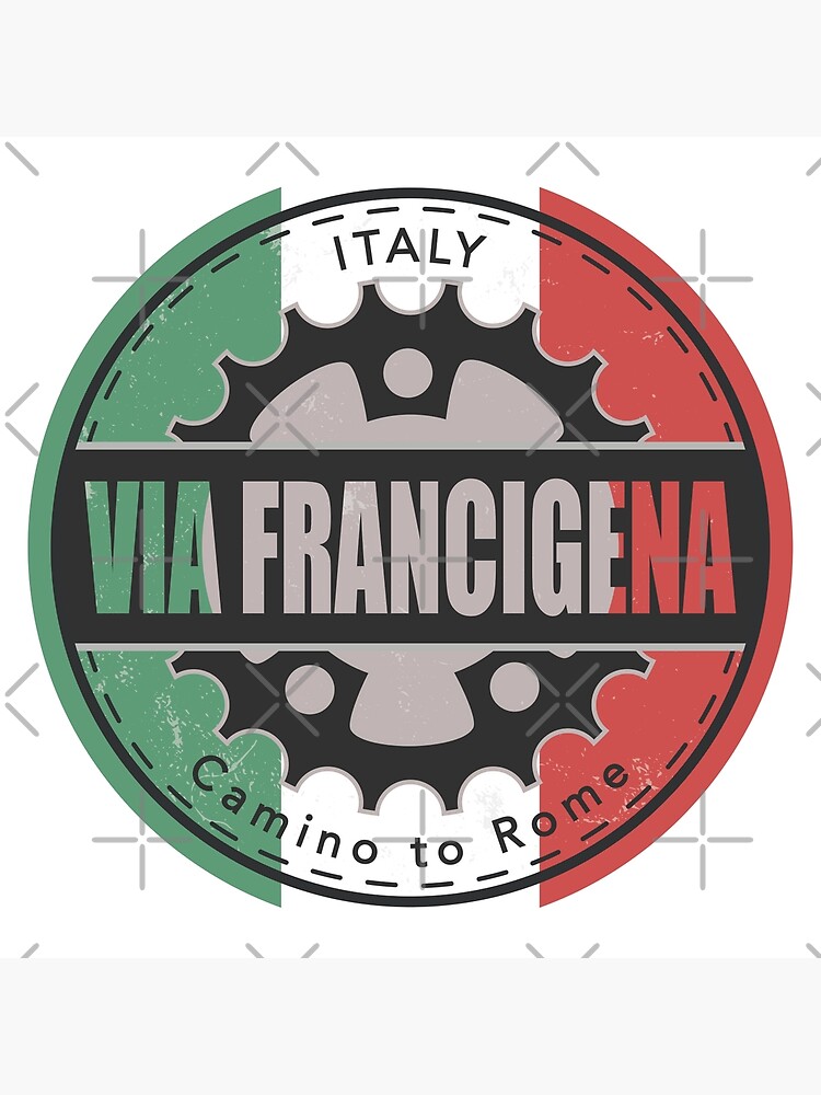 Via Francigena Italy Vintage Flag Color Cycling Design