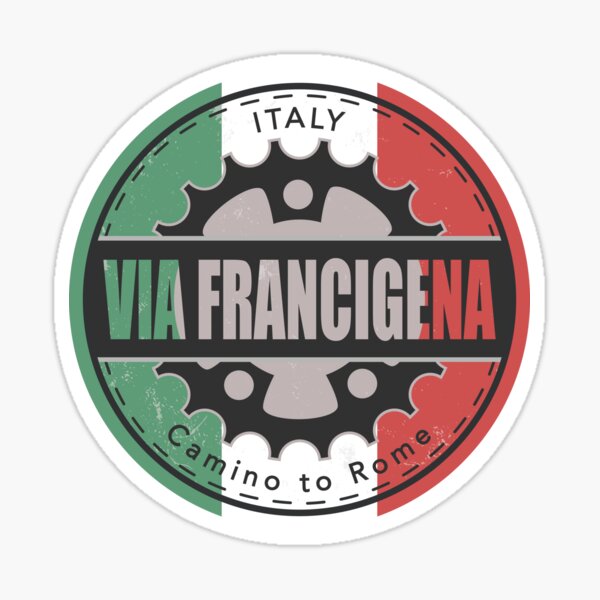 Item preview, Via Francigena Italy Vintage Flag Color Cycling Design designed and sold by CynthiaGraphics.