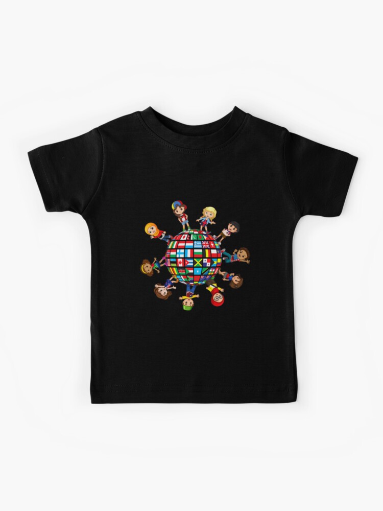 "Kids around the Globe Cultural diversity Flags of the World" Kids T ...