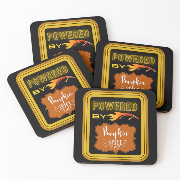 Item preview, Powered By Pumpkin Spice - Fall Colors Black designed and sold by Evolved-LovinIt.