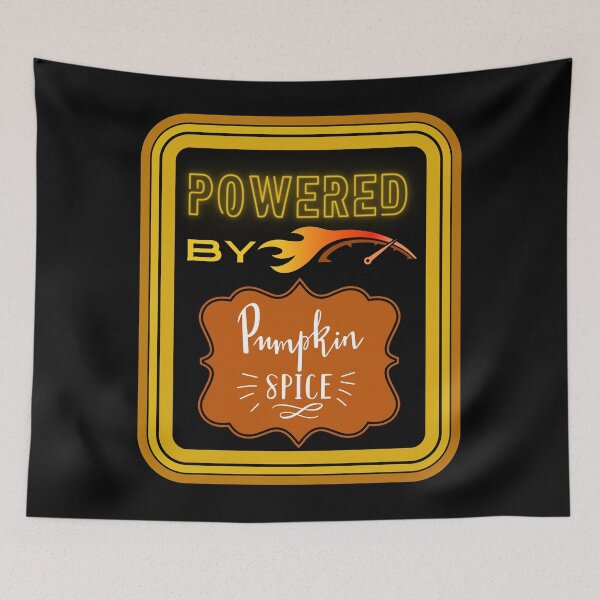 Item preview, Powered By Pumpkin Spice - Fall Colors Black designed and sold by Evolved-LovinIt.