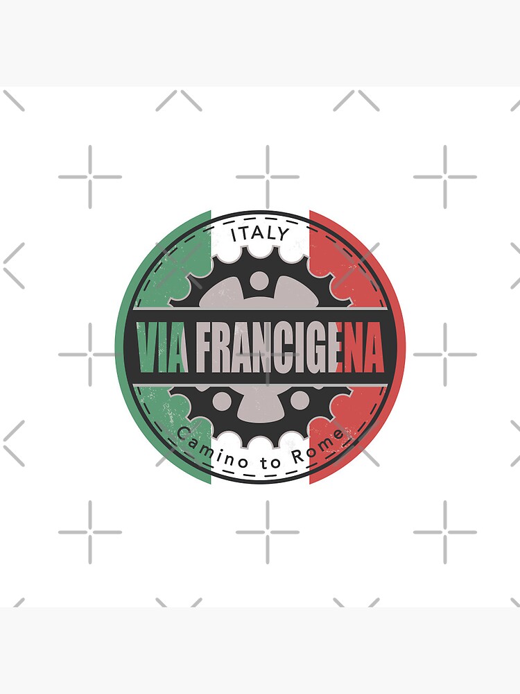 Via Francigena Italy Vintage Flag Color Cycling Design Pin