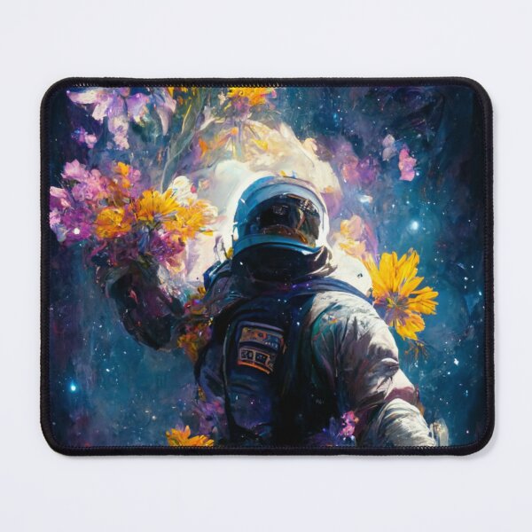 Item preview, Floral Space Astronaut Oil Painting designed and sold by maebella-art.