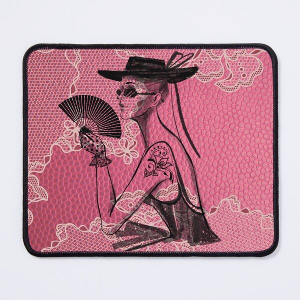 Item preview, Leather and Lace... An elegant woman set off against pink leather and lace designed and sold by ditzy-designs.