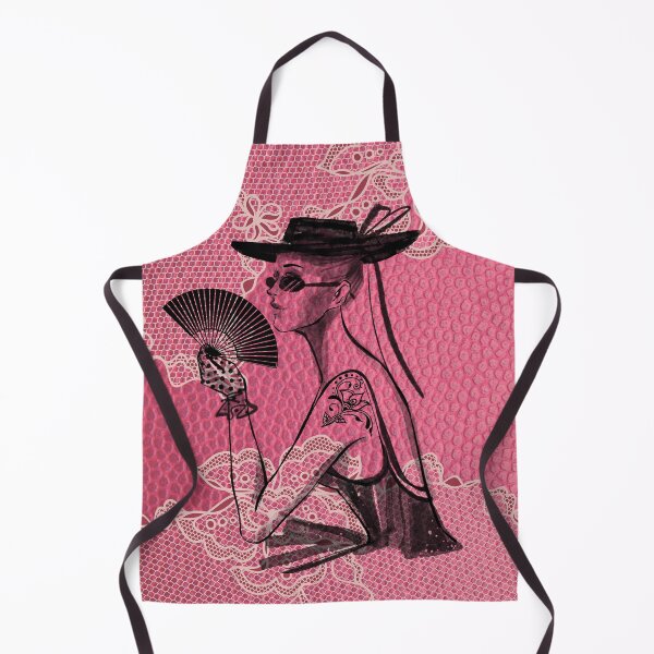 Item preview, Leather and Lace... An elegant woman set off against pink leather and lace designed and sold by ditzy-designs.