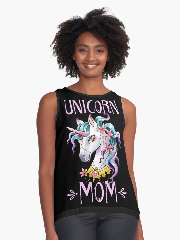 Blusa mangas «Mamá del unicornio - mamá de unicornios cumpleaños madre camiseta» de LiqueGifts | Redbubble