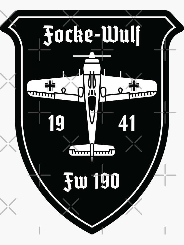 Thumbnail 3 of 3, Sticker, Focke-Wulf Fw 190 designed and sold by Aeronautdesign.