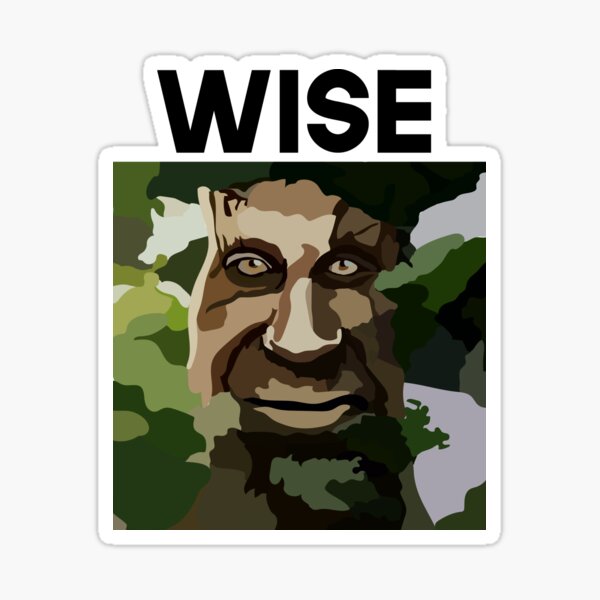 Buff Wise Mystical Tree Meme Sticker for Sale by Rezzhul