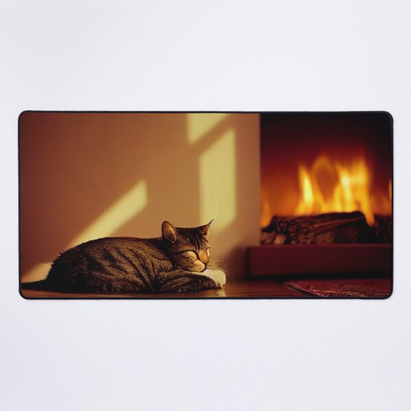 Item preview, Cat Napping Next To Fireplace designed and sold by DirtyBirdLad.