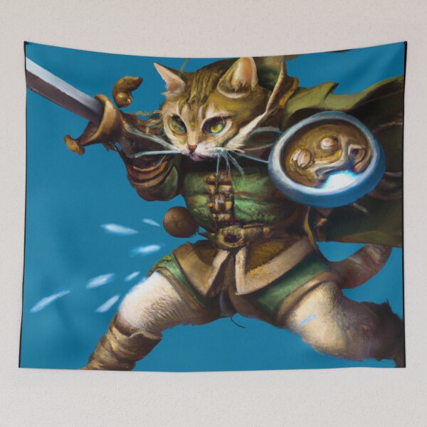 Item preview, Inez the Cat, charging in to battle (Fantasy) designed and sold by thecatandkettle.