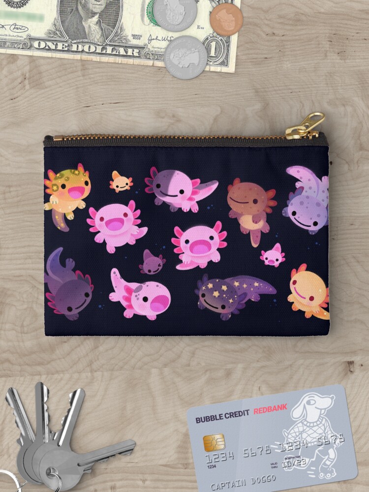 Thumbnail 3 of 4, Zipper Pouch, Happy axolotl designed and sold by pikaole.