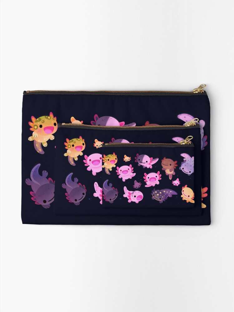 Thumbnail 2 of 4, Zipper Pouch, Happy axolotl designed and sold by pikaole.