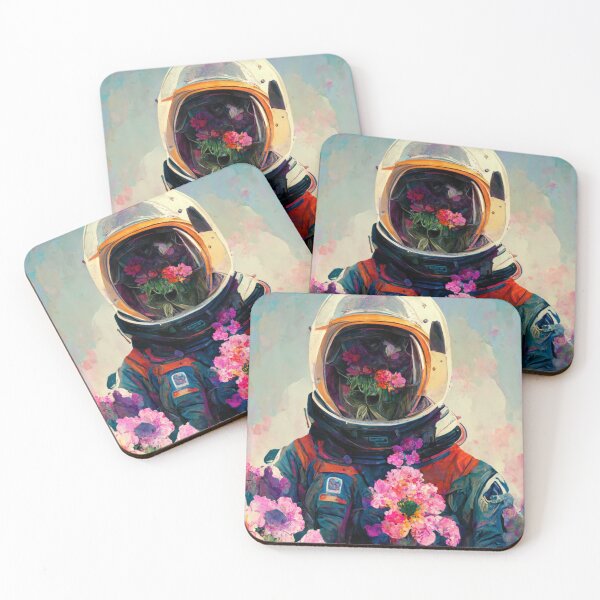 Item preview, Aesthetic Floral Space Astronaut Flowers designed and sold by maebella-art.