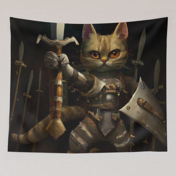 Item preview, Bronte the Cat, at the head of the army (Fantasy) designed and sold by thecatandkettle.