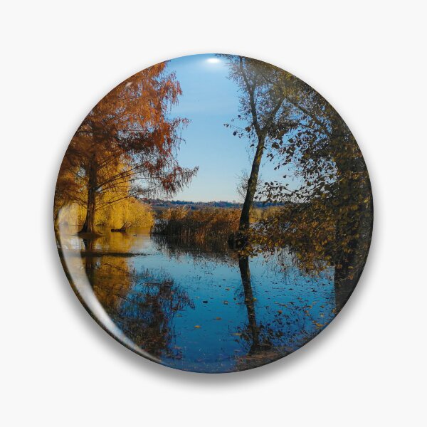 Item preview, Photography color lake and sky, autumn fallen leaves  designed and sold by marghe41.