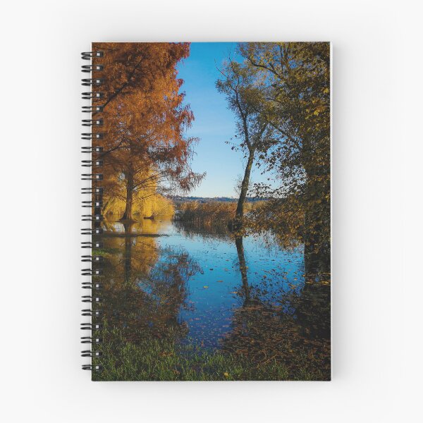 Item preview, Photography color lake and sky, autumn fallen leaves  designed and sold by marghe41.