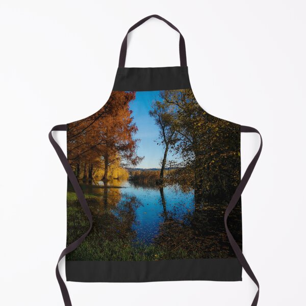 Item preview, Photography color lake and sky, autumn fallen leaves designed and sold by marghe41.