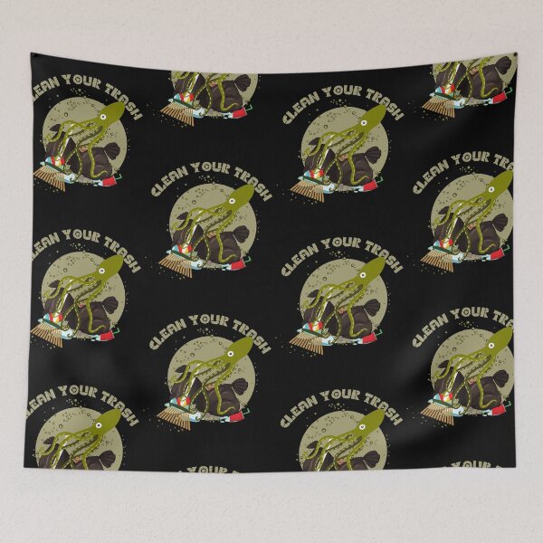 Item preview, Clean your trash funny octopus cleaning the ocean designed and sold by reka88.