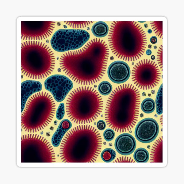 "Bacteria Japanese Style Pattern I" Sticker for Sale by ARTIFLAVE