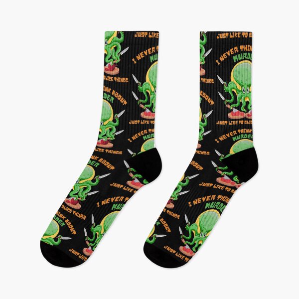 Item preview, I never think about murder i just like to slice things Funny chef octopus ironic humor design designed and sold by reka88.