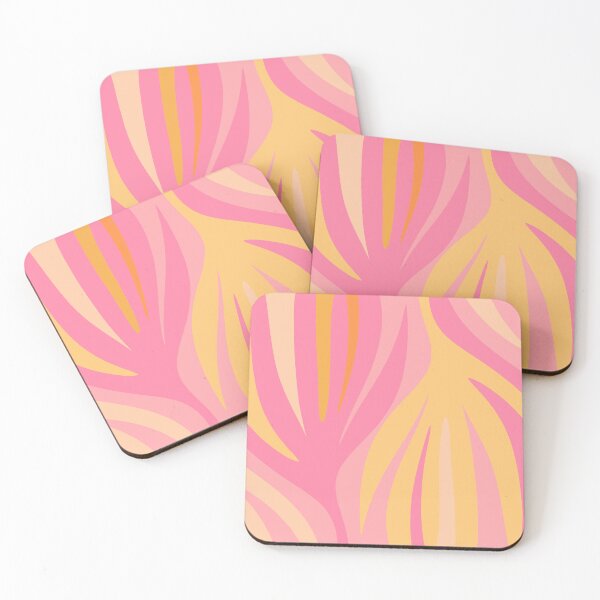 Item preview, Maldives Leaves Abstract Pattern in Pink and Yellow designed and sold by kierkegaard.