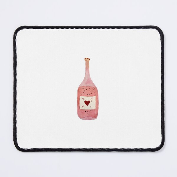 Item preview, Pink Valentines bottle watercolor illustration designed and sold by Yana Mustafina | Boho Soulful Designs.