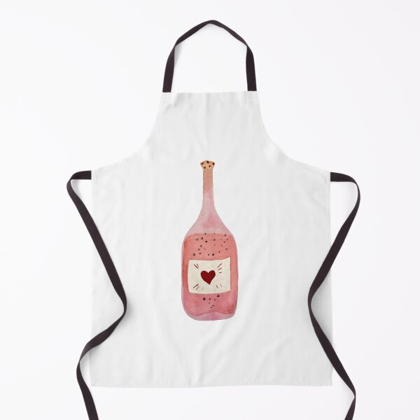 Item preview, Pink Valentines bottle watercolor illustration designed and sold by Yana Mustafina | Boho Soulful Designs.