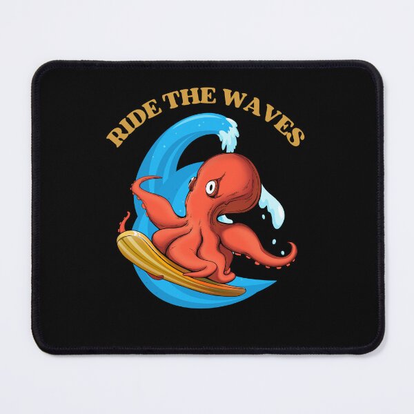 Item preview, Ride the waves funny octopus surfing designed and sold by reka88.