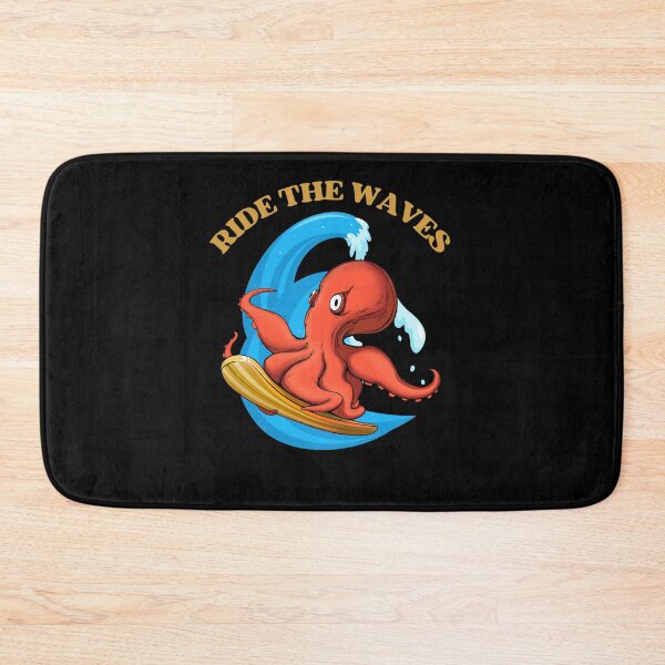Item preview, Ride the waves funny octopus surfing designed and sold by reka88.