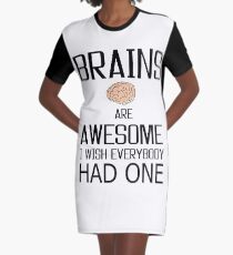 Funny Brains gift, skull mind wisdom costume tees shirts Graphic T-Shirt Dress