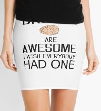 Funny Brains gift, skull mind wisdom costume tees shirts Mini Skirt