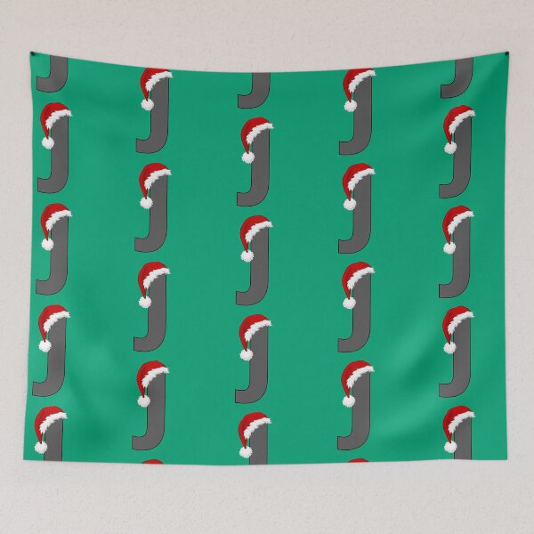 Item preview, Christmas Letter J with Santa Hat designed and sold by Lyssarien.