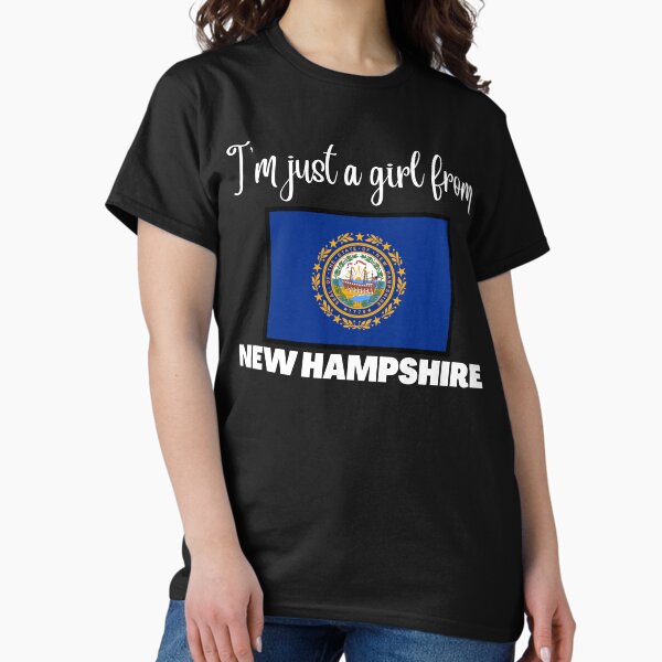 Item preview, I’m just a girl from New Hampshire- State pride design for women and girls designed and sold by DesignsByDaddy.