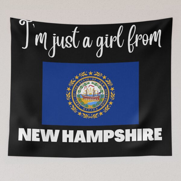 Item preview, I’m just a girl from New Hampshire- State pride design for women and girls designed and sold by DesignsByDaddy.