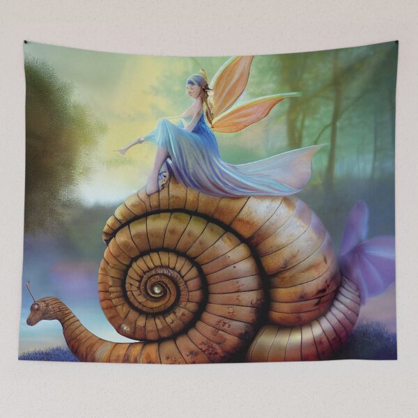 Item preview, Faerie Riding A Snail designed and sold by fairytailsaiart.