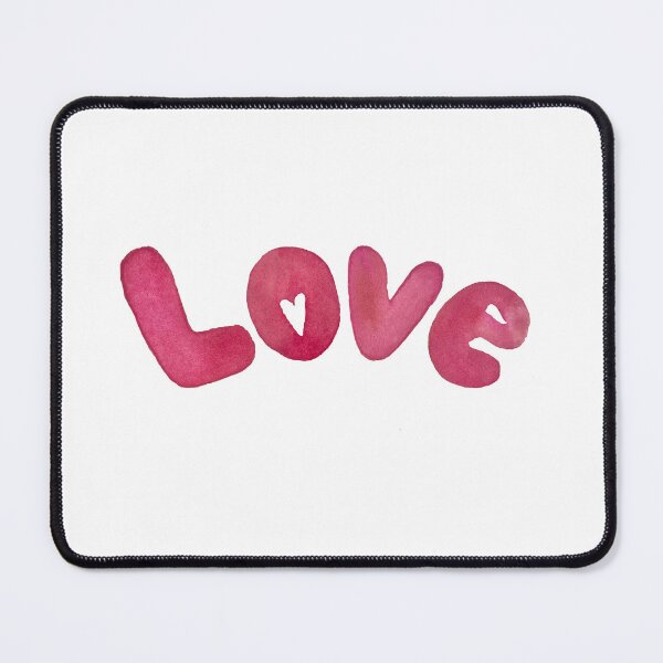 Item preview, a pink cute word love watercolor illustration designed and sold by Yana Mustafina | Boho Soulful Designs.