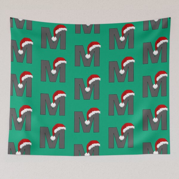 Item preview, Christmas Letter M with Santa Hat designed and sold by Lyssarien.