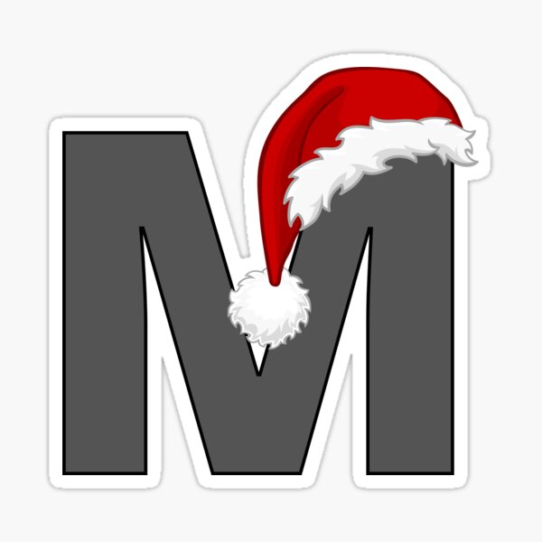 "Christmas Letter M With Santa Hat" Sticker For Sale By Anita Strifler ...