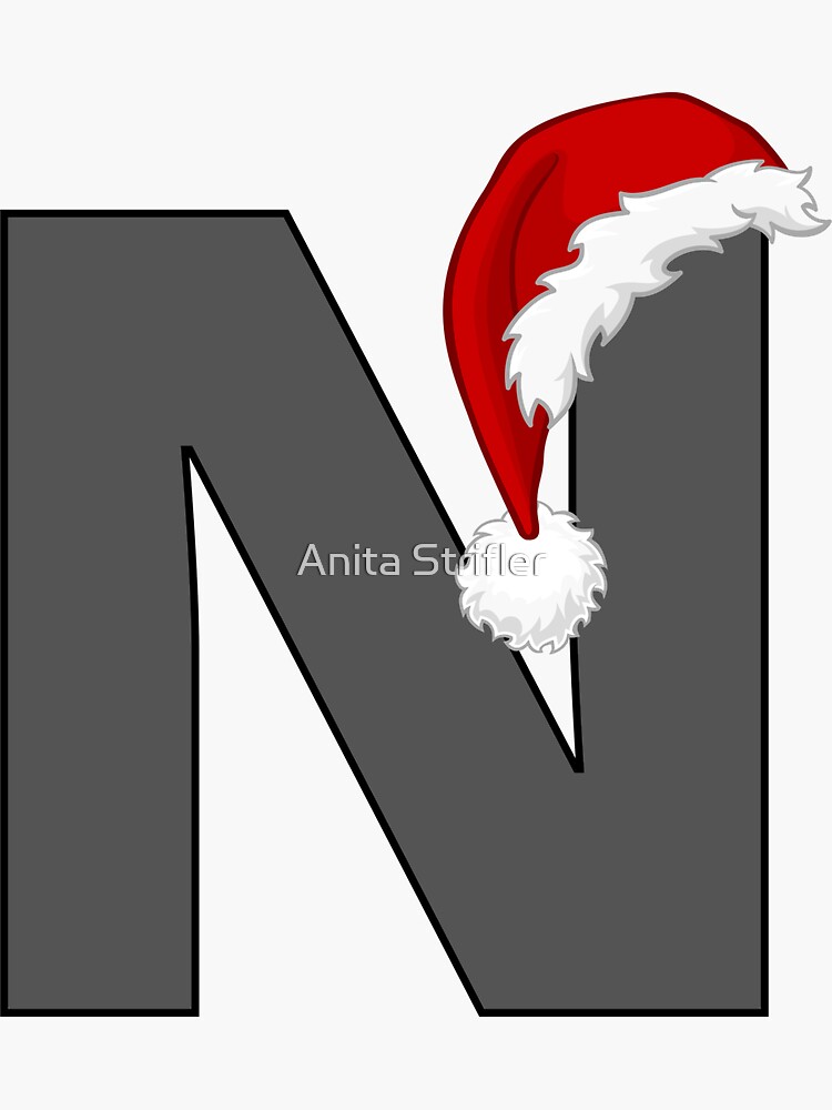 Christmas Letter B with Santa Hat Poster for Sale by Anita Strifler