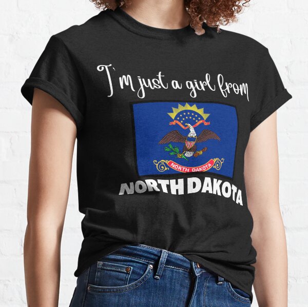 Item preview, I’m just a girl from North Dakota- State pride design for women and girls designed and sold by DesignsByDaddy.