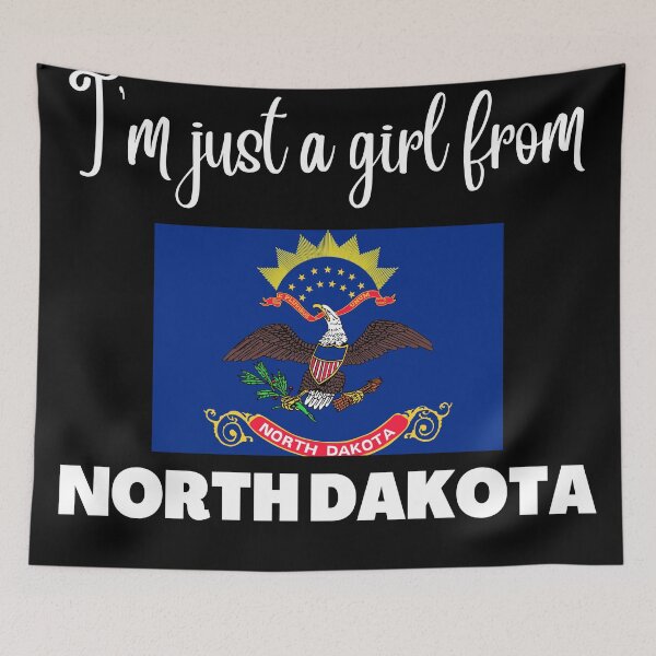 Item preview, I’m just a girl from North Dakota- State pride design for women and girls designed and sold by DesignsByDaddy.