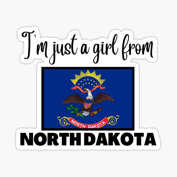 Item preview, I’m just a girl from North Dakota- State pride design for women and girls designed and sold by DesignsByDaddy.